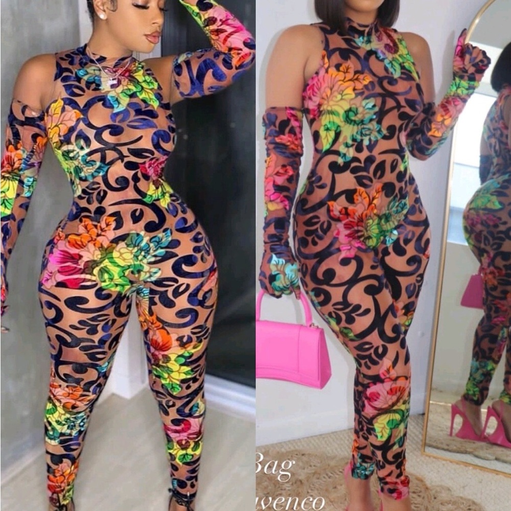 Colorful Jumpsuit With Sleeves